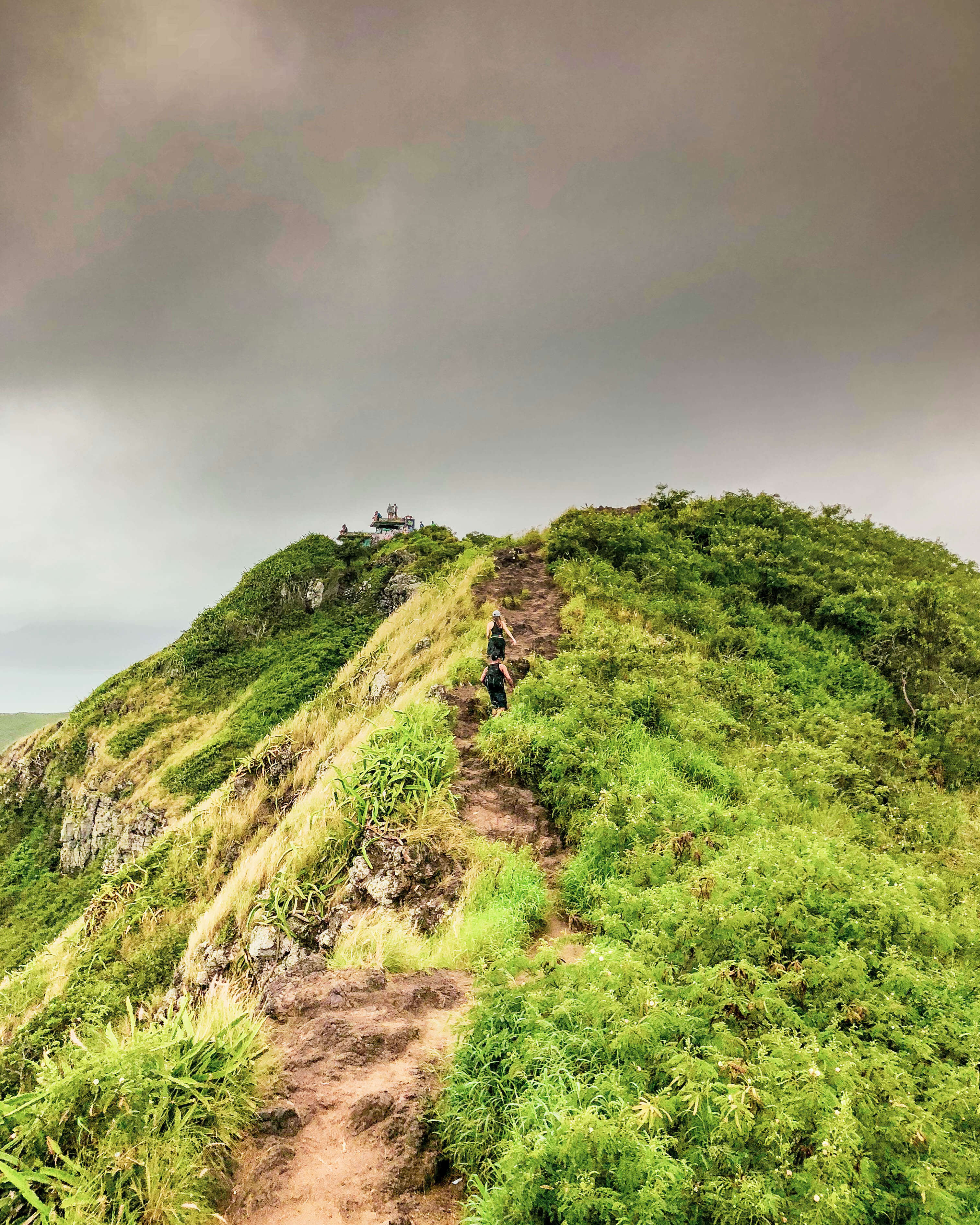 Steep hiking trail leading to the first pillbox